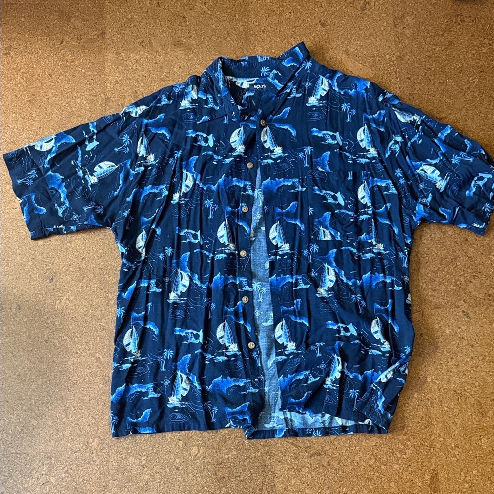 Puritan Blue and White Casual Button Down Shirt